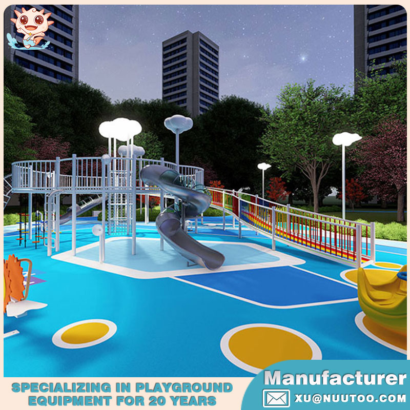 बच्चों के लिए बड़े आउटडोर खेल का मैदान उपकरण - फ्लाइंग क्लाउड स्पेस